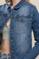 basic dark wash non distressed denim jacket