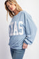 blue loose fit ribbed sweatshirt