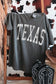 charcoal grey oversized Texas graphic tee