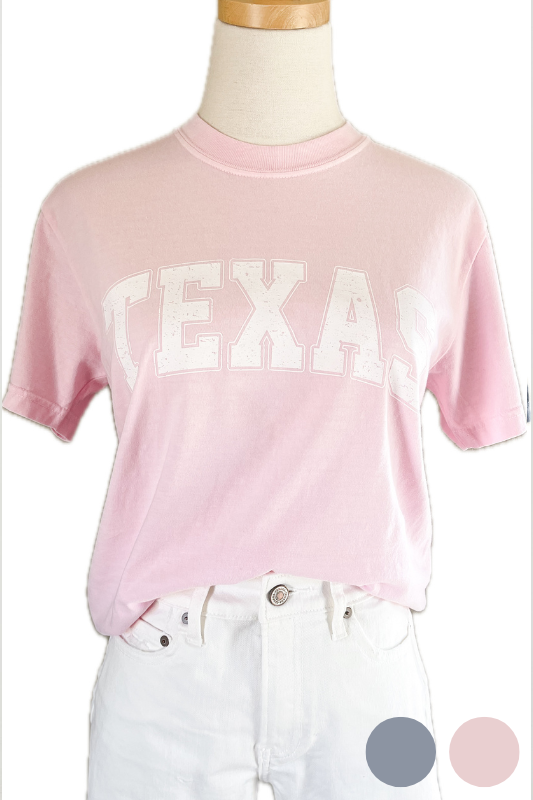 light pink comfort colors Texas graphic tee shirt