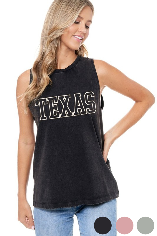 zutter black sleeveless Texas graphic tank top