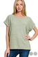 Soft Short Cuff Sleeve Top