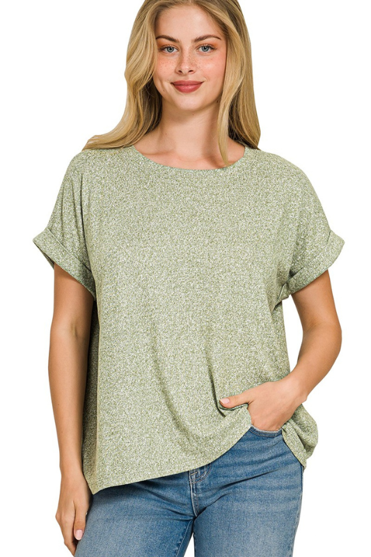 green short sleeve soft top