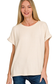 zenana cream short sleeve soft top