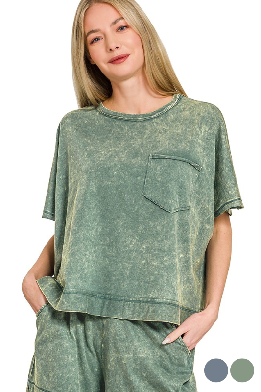 mineral wash pocket tee