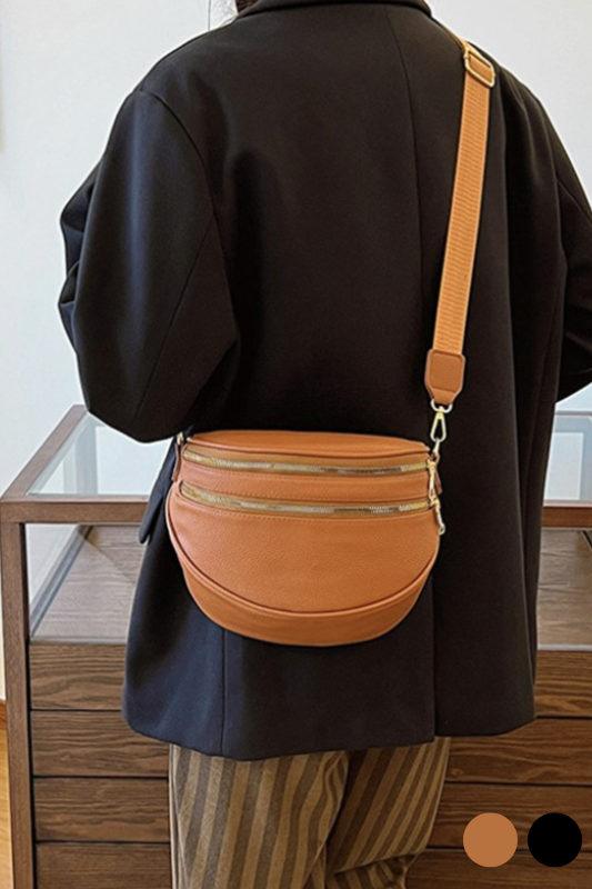 brown large crossbody bum bag