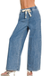 zenana chambray blue wide leg pants