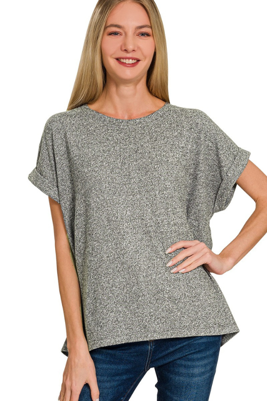 Soft Short Cuff Sleeve Top