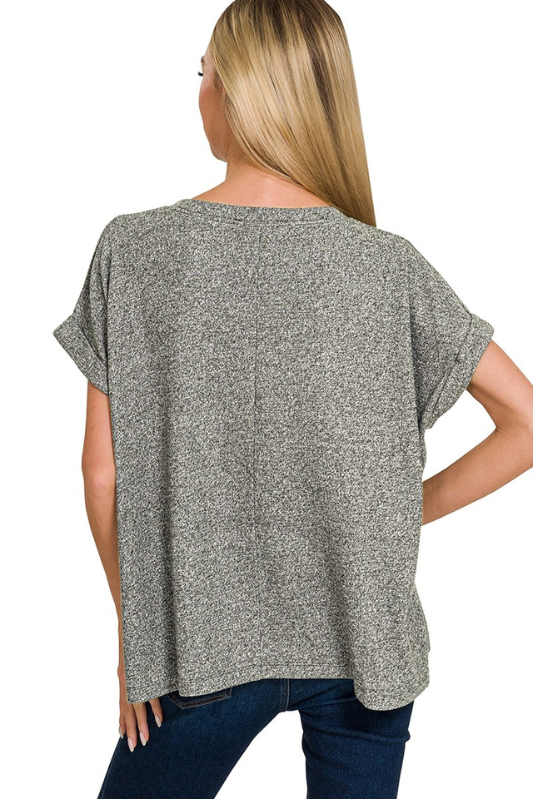 Soft Short Cuff Sleeve Top