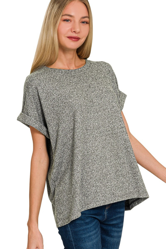 Soft Short Cuff Sleeve Top