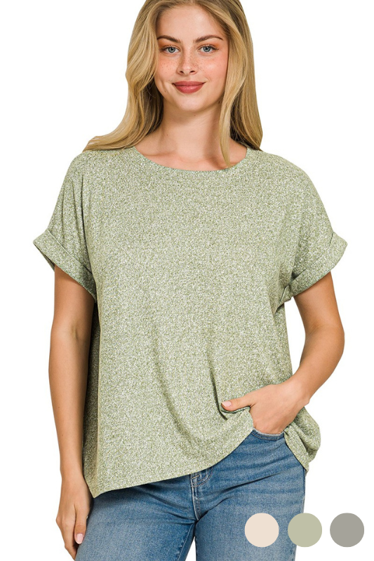 Soft Short Cuff Sleeve Top