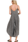 black mineral wash spaghetti strap wide leg jumpsuit