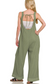 zenana green sleeveless wide leg jumpsuit