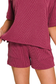 burgundy ribbed elastic waist shorts