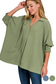 zenana green quarter length sleeve top
