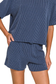 zenana blue ribbed drawstring shorts