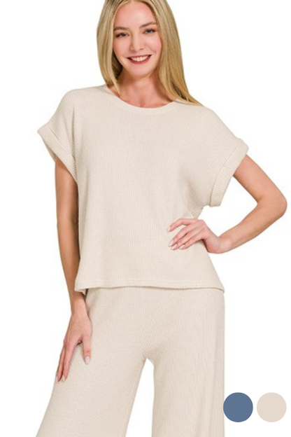 Knit Short Sleeve Top (Part of Set)