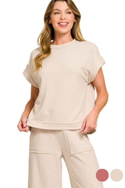 Short Sleeve Flowy Top (Part of Set)