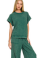 zenana green short sleeve top set