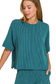 zenana teal ribbed shorts top set