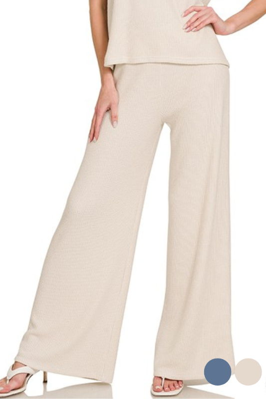 Knit Wide Leg Pants (Part of Set)
