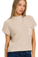 zenana beige short sleeve knit pocket top
