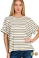 light green striped oversized top