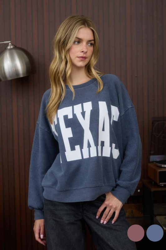 Texas Ribbed Long Sleeve Top