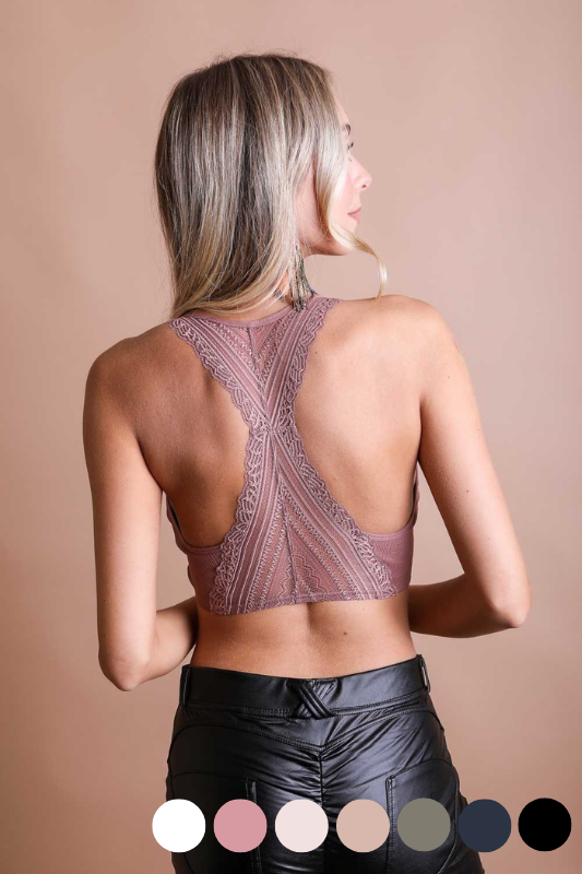 Seamless Front Lace Racerback Bralette