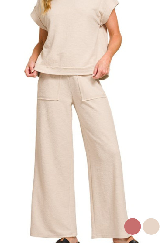 Wide Leg Pocket Pants (Part of Set)