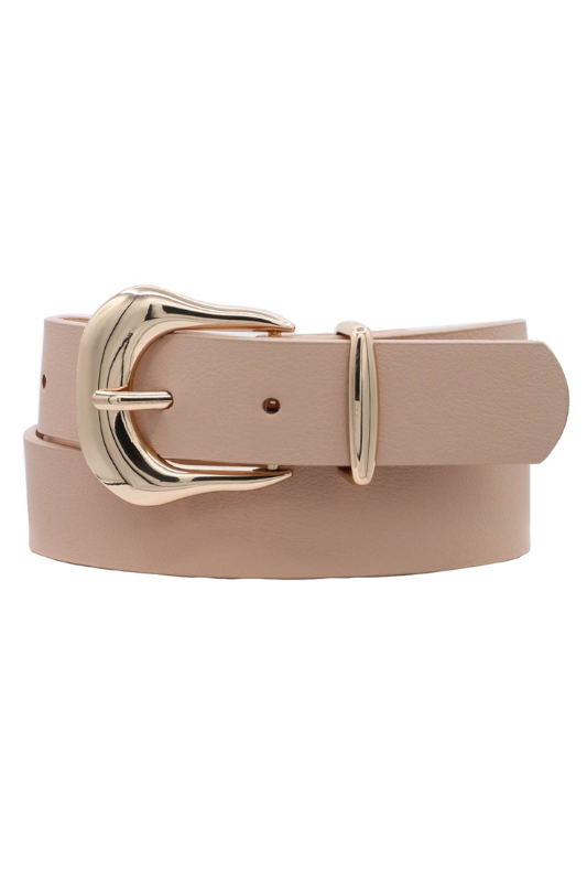 taupe faux leather belt
