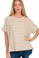 brown and cream striped oversized top
