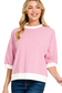 pink striped short sleeve top