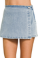 zenana light blue denim skort
