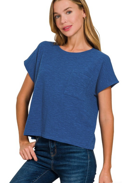 Long Cropped Pocket Top