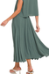 jade green long pocket maxi skirt