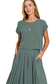 zenana jade green short sleeve top set