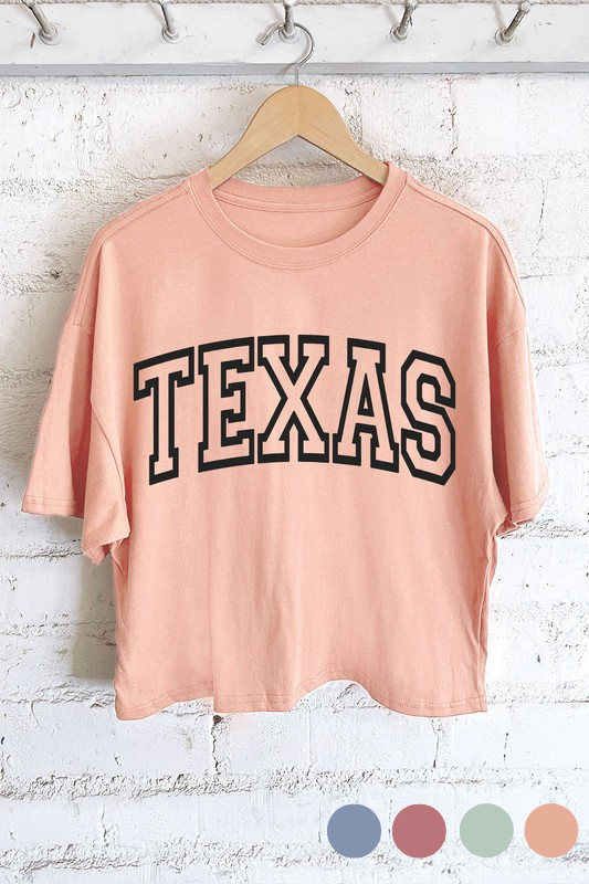 peach cropped texas t shirt