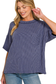 zenana navy ribbed pocket top