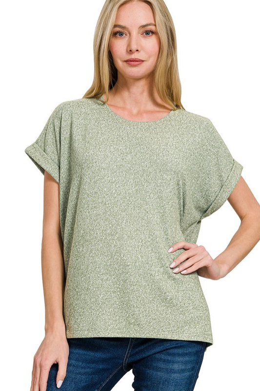 Soft Short Cuff Sleeve Top