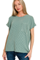 Ribbed Short Sleeve Pocket Top