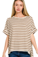 brown striped oversized top