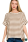 brown striped flowy shirt