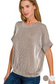 Short Sleeve Ribbed Loose Fit Top