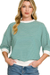 green striped quarter length sleeve top
