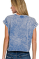 blue acid wash short sleeve top