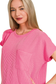 pink short sleeve ribbed top