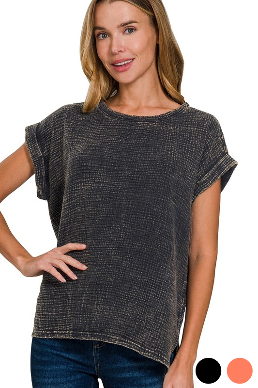 Gauze Short Sleeve Top
