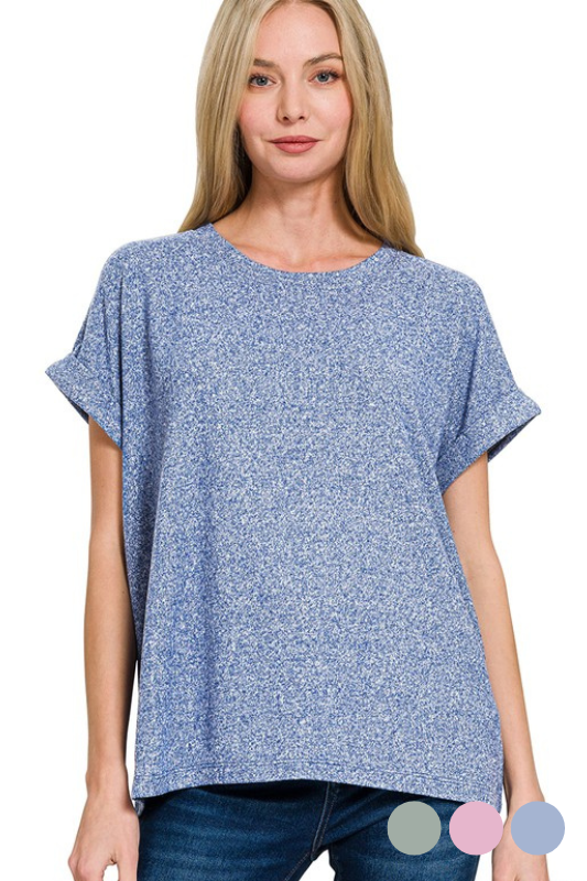 Soft Short Cuff Sleeve Top