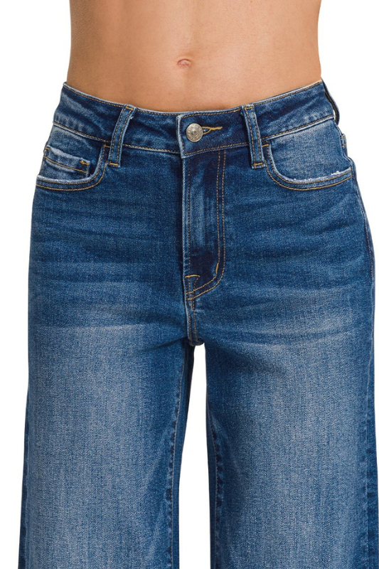 dark mid rise jeans